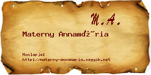 Materny Annamária névjegykártya
